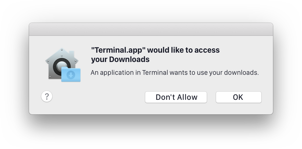 terminal requesting access